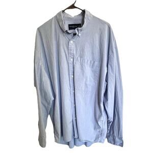 Abercrombie Fitch Men’s XL Blue Button Down Shirt Stretch Preppy Office Casual